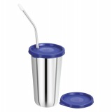 STL FL TUMBLER GLASS 370 ML + STRAW